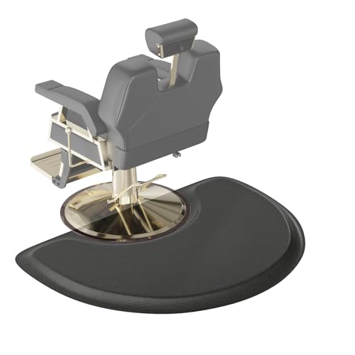 OmySalon 3ft x 4ft x 1/2inch Thick Salon Mat for Hair Stylist Anti Fatigue, Barber Floor Mat with Round Base, Hairdress Standing Matt Beauty Spa Barbershop Hairdressing Equipment - size: Semi-Circle 3'x4'x1/2''