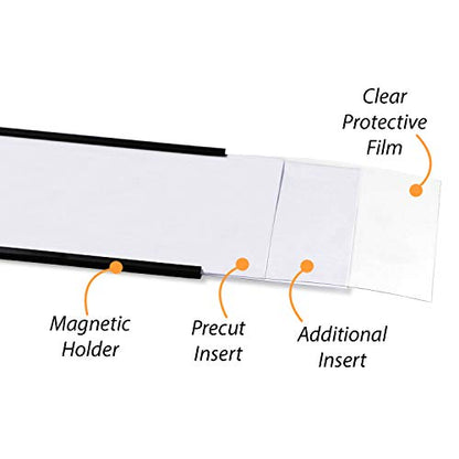 SmartSign Magnetic 'C' Channel Label Holders | 2.5" x 8" Pack of 10 - size: 2.5" x 8"