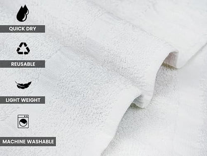 ZUPERIA White Bath Towels Bulk 36 Pack (20 x 40 Inches) - 100% Cotton Economy Light Weight Towels for Commercial Use - Quick Dry, Ultra-Soft, and Absorbent Bulk Towels - size: 20"x40" - Pack of 36