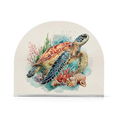 Watecolor Turtle Napkin Holder for Table Acrylic Tissue Dispenser - color: Beautiful Sea Turtle