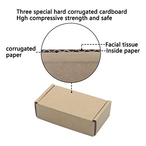 Ellbest 50 Pack Kraft Paper Boxes, Foldable Rectangular Paper Box Packing Box for shipping, Storaging Small items, Brown, 3.62 x 1.98 x 1.02 inches - size: 3.62 x 1.98 x 1.02 inches
