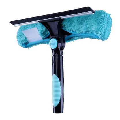 11" Window Squeegee & Microfiber Scrubber 2-in-1 Cleaning Tools