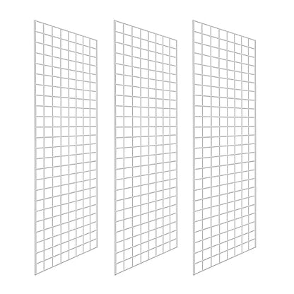 Commercial Grade Gridwall Panels – Heavy Duty Grid Panel for Any Retail Display, 2’ Width x 6’ Height, 3 Gridwall Panels Per Carton (White Finish) - color: White, size: 2'x6' (Pack of 3)