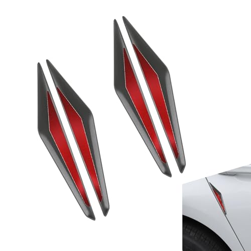 4 PCS Car Door Edge Guard, 3D Stereo PVC Door Protector Strip, Self-Adhesive Anti-Collision Anti-Scratch Exterior Trim, Universal for Most Cars, SUVs, Trucks (Black & Red) - color: Black & Red