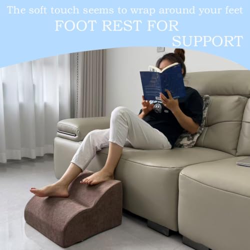 Foot Rest for Under Desk at Work.Multifunctional 3-Tier Foot Stool - color: Standard-brown