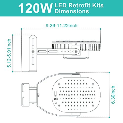 OSTEK 150W LED Shoebox Retrofit Kit – 20,250LM 5000K, E39 Mogul Base, Replaces 600W MH/HPS/HID Bulbs, LED Retrofit Light for Parking Lots, Tennis Courts & Street Lighting