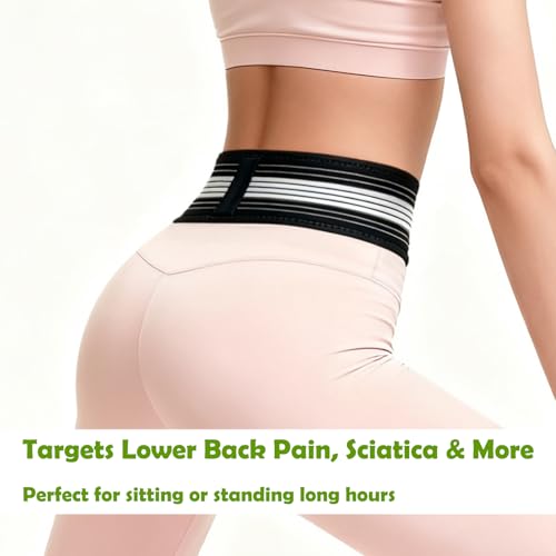 Lightweight Back Brace for Women Men, Pain Relieving Narrow Lumbar Support - size: Small