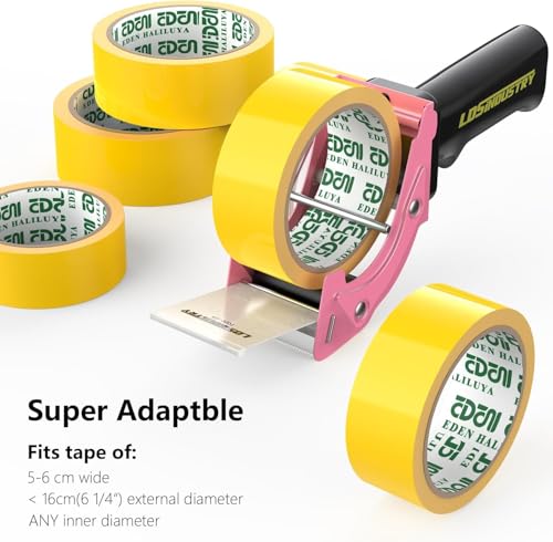 Rapid-Replace Packing Tape Dispenser Gun with Extra Blade, 2IN(50mm) Lightweight Ergonomic Industrial Handheld Heavy Duty Tape Cutter for Carton, Packaging and Box Sealing, Pink