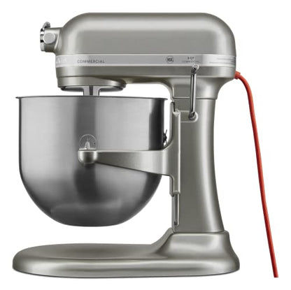 KitchenAid KSM8990CU 8-Quart Commercial Countertop Mixer, 10-Speed, Gear-Driven, Contour Silver - color: Contour Silver, style: No Bowl Guard
