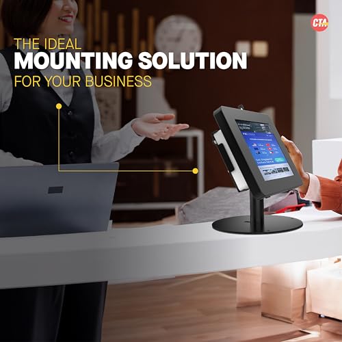 Premium Retail POS Stand – CTA Upscale Tablet Kiosk Stand with 360 Rotation & Locking – for iPad 11 (A16) - Pro 11-inch M4 - Air 11-inch M3- iPad 10th Gen - Galaxy Tab & More Tablets