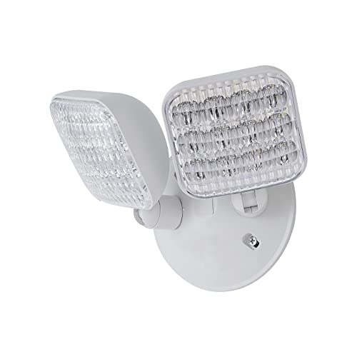 GZRUIYANG Emergency Remote Head Lighting, Double Square Head Emergency Light, UL Listed, Multi Voltage 3.6 to 24 Volt Input, 2 * 3 Watts, 180 Lumen, No Battery Inside - size: Remote Double Head, Square