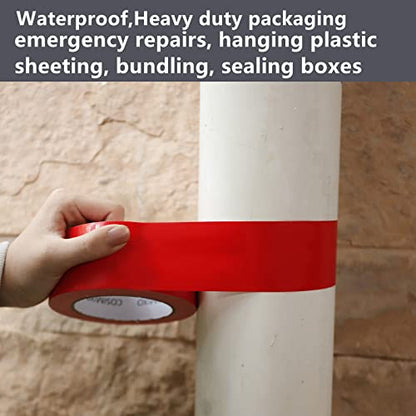 COSIMIXO 5-Pack Red Heavy Duty Duct Tape, 2 inches x 30 Yards, Strong, Flexible, No Residue, All-Weather and Tear by Hand - Bulk Value for Repairs, Industrial, Professional Use - color: Red, size: 5-Pack 2" x 30yds