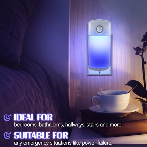 Enhon Emergency Power Failure 5-in-1 Multi Color LED Night Lights, 6 Pack