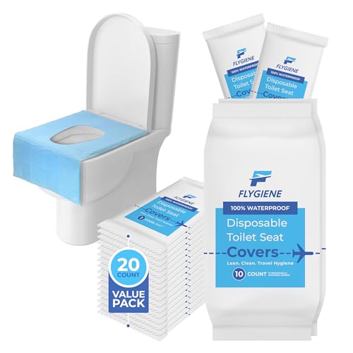 Disposable Toilet Seat Covers for Travel – Waterproof, Tear-Resistant XL Toilet Liners with 2 Layers of Protection – Individually Wrapped Travel Size Toiletries - 20 Count (2 Packs of 10) - size: 20 Count (2 Packs of 10)