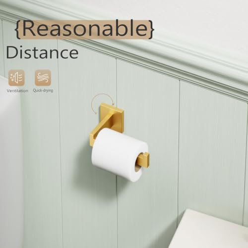 KOKOSIRI Gold Toilet Paper Holder Toilet Roll Holder for Bathroom Kitchen Washroom T-304 Stainless Steel Wall Mounted, 2 Pack, B2003BG-P2 - color: Brushed Gold, size: Without Shelf(2 Pack)