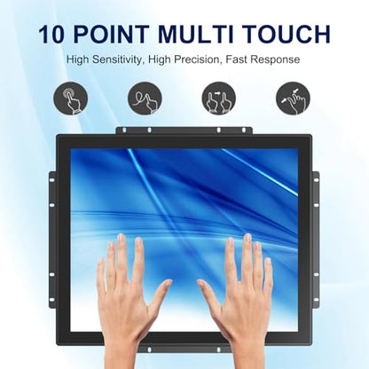 Multi-Touch Industrial Monitor, 1280x1024 17 Inch Open Frame Capacitive Touch Screen, HD-MI,VGA Inputs, VESA Wall-Mount Installation Touch Monitor for Kiosk Industrial Automation - size: 17.0