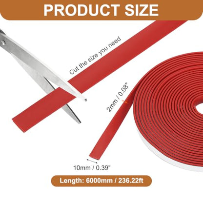 Smoke Fire Seal Strip 19.7 Feet 10mm/0.39" Wx2mm/0.08" T Red - color: Red, size: 19.7 FT x 10mm / 0.39" W x 2mm / 0.08" T