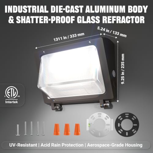150W LED Wall Pack with Photocell Dusk to Dawn 5000K 0-10V Dimmable - 4pack - size: 150W