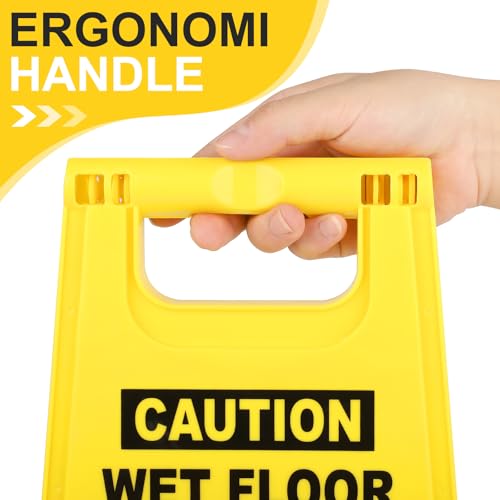 XPCARE 2 Pack 17.5 IN Caution Wet Floor Sign Bilingual Foldable Safety Sign