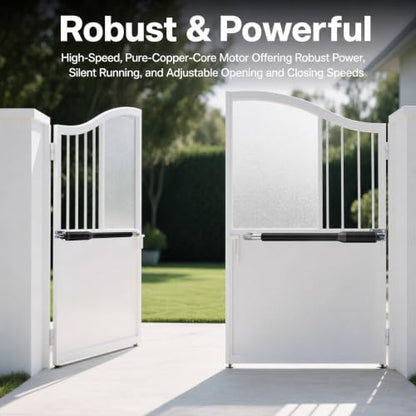 Automatic Gate Opener Kit, Dual Swing Gate Openers for Doors up to 650lb