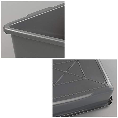 13 L Plastic Commercial Tote Box, Bus Tubs/Bus Box, 4-Pack - color: gray and black, size: 13 L