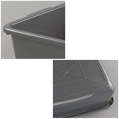 13 L Plastic Commercial Tote Box, Bus Tubs/Bus Box, 4-Pack - color: gray and black, size: 13 L