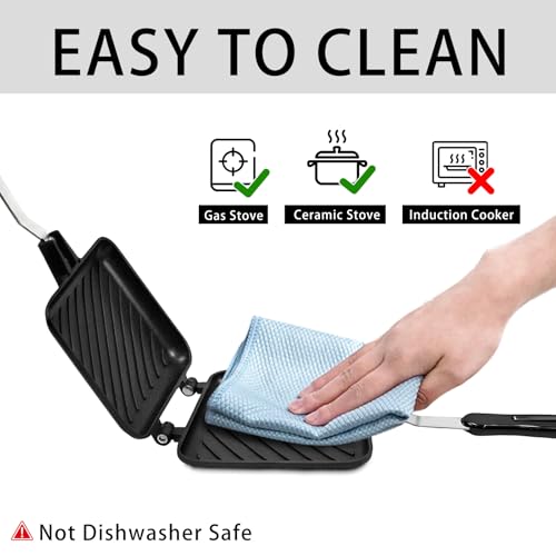 Sandwich Maker, Nonstick Panini Maker Pan Double Sided Cheese Press