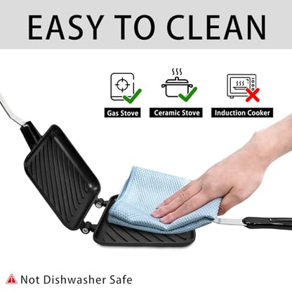 Sandwich Maker, Nonstick Panini Maker Pan Double Sided Cheese Press