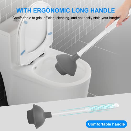 SetSail 2 Packs Toilet Brush and Plunger Set for Bathroom Cleaning, White - color: White, size: 2 packs
