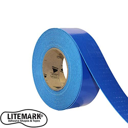 LiteMark Smooth Floor Marking Tape, EC-700 Heavy Duty Thick, Easy to Keep Clean, Warehouse, Blue (1 Inches by 3 feet) (6 Pack) - color: Blue