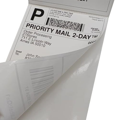 4x6 (100x150mm) Fanfold Direct Thermal Shipping Labels (2 Stacks | 4000 Labels) - size: 2 Stacks | 4000 Labels