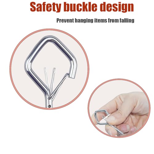 12 Pcs 2.36IN Ceiling Hooks with Safety Buckle for Plants - color: Silver, size: 12Pcs