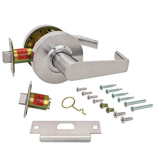 Nuk3y Azure Grade 2 Commercial Duty Cylindrical Lever Lockeset, ADA, UL Rated, Satin Chrome US26D (Passage) - size: Passage