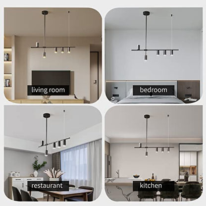 Siittoo 39" Modern LED Pendant Light, Dimmable Black Kitchen Island Light - color: Dark Grey-5 Lights-35W
