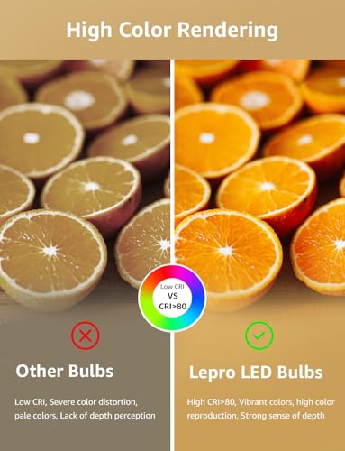 Lepro A19 E26 Dimmable LED Light Bulbs 14W 1500 Lumen Soft White 6 Pack - color: Warm White