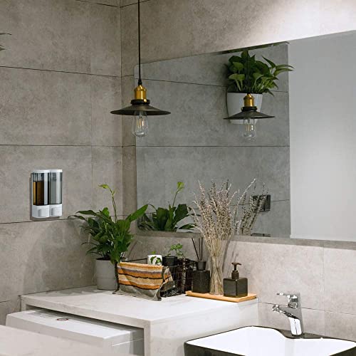Double Soap Dispensers 250ml ABS Plastic Drill Free with Adhesive - size: 2-Chamber