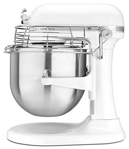 KitchenAid Commercial Series 8 Quart Bowl-Lift Stand Mixer with Stainless Steel Bowl Guard - KSMC895 - color: White, style: With Bowl Guard