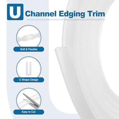 PATIKIL 13Ft U Channel Edging Trim 1/8" Slot Fits 3/32"-1/8" Edge - size: 13Ft Long,1/8" Slot,15/32"Wx5/128"Tx1/5"H