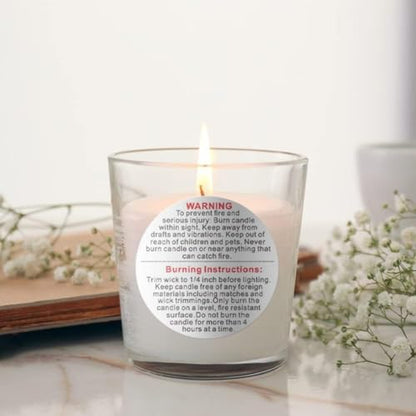 500 Pieces White Candle Warning Labels Candle Jar Container Stickers Candle Safety Stickers Decal Candle Warning Labels Stickers for Candle Making DIY Candle Jars and Tins Candle Making (1 inch)