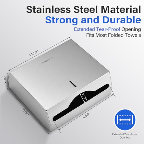 2-Pack Commercial Paper Towel Dispenser, 304 Stainless Steel - size: 250 C-Fold/300 Multi-Fold(2-Pack)