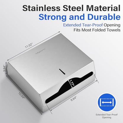 2-Pack Commercial Paper Towel Dispenser, 304 Stainless Steel - size: 250 C-Fold/300 Multi-Fold(2-Pack)