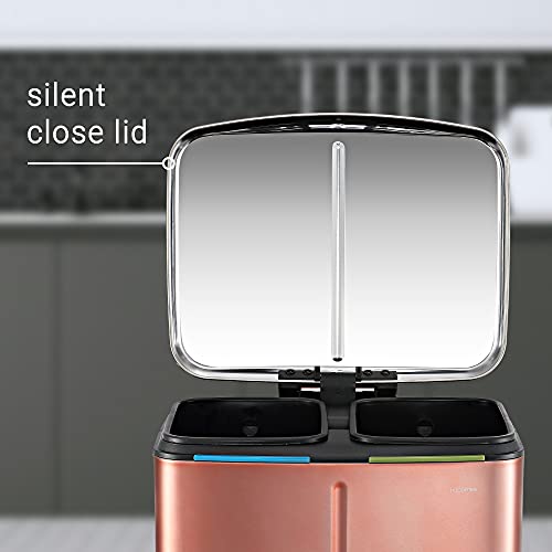 happimess Marco 10.6 Gal Double Bucket Step Trash Can, Rose Gold - color: Rose Gold