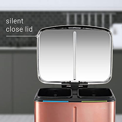 happimess Marco 10.6 Gal Double Bucket Step Trash Can, Rose Gold - color: Rose Gold