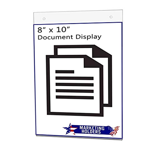 Marketing Holders 10 Pack Wall Sign Holder with Screw Holes and Hanging Hardware for 8" x 10" Ads Directory Price List Building Map Warning Not an Exit Notice Clear Acrylic Signs - size: 8"w x 10"h