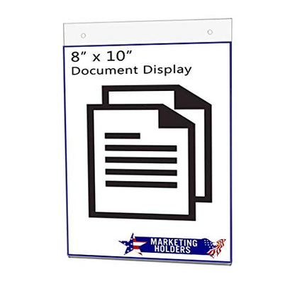 Marketing Holders 10 Pack Wall Sign Holder with Screw Holes and Hanging Hardware for 8" x 10" Ads Directory Price List Building Map Warning Not an Exit Notice Clear Acrylic Signs - size: 8"w x 10"h