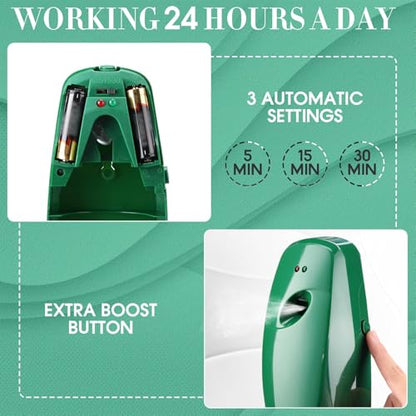 Maxcheck 4 Pcs Automatic Air Freshener Spray Dispenser for Room, Dark Green - color: Dark Green