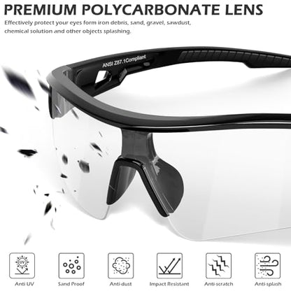 OXG Work Safety Glasses for Men Women, ANSI Z87.1 UV Protection - color: 24p-clear