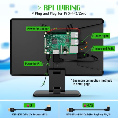 10.1-inch Small Monitor with Touchscreen for Raspberry Pi, Home Assistant - size: 10.1-inch