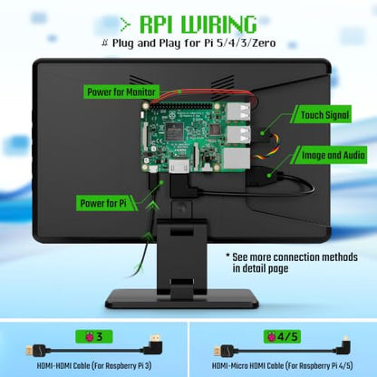 10.1-inch Small Monitor with Touchscreen for Raspberry Pi, Home Assistant - size: 10.1-inch