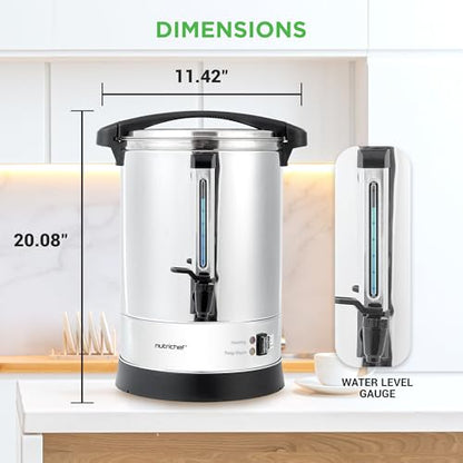 NutriChef Hot Water Urn 13L, Stainless Steel - size: 13.7 Quarts